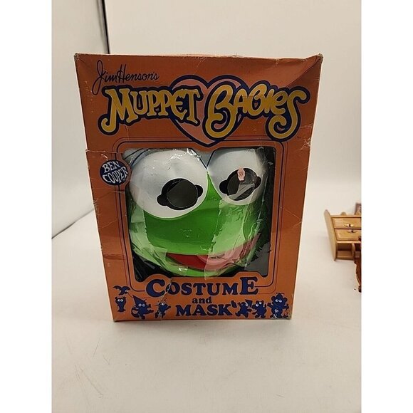 Vintage 1984 Jim Henson's Muppet Babies BABY KERMIT Ben Cooper Costume & Mask - Picture 1 of 8